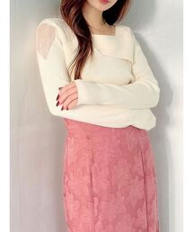 RESEXXY | レースドッキングリブニットトップス(ニット/セーター)