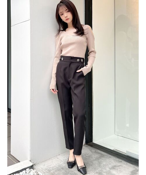 RESEXXY（リゼクシー）の「レースドッキングリブニットトップス（ニット/セーター・レディース・ホワイト/ベージュ/ブラック・FREE）」の14枚目の写真