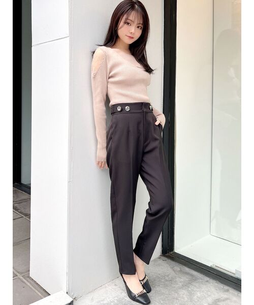 RESEXXY（リゼクシー）の「レースドッキングリブニットトップス（ニット/セーター・レディース・ホワイト/ベージュ/ブラック・FREE）」の15枚目の写真