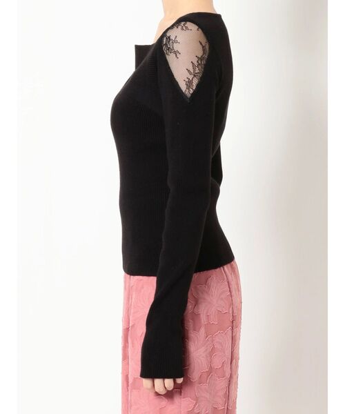 RESEXXY（リゼクシー）の「レースドッキングリブニットトップス（ニット/セーター・レディース・ホワイト/ベージュ/ブラック・FREE）」の20枚目の写真