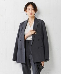 ICB（アイシービー）の「【セットアップ対応・洗える】 LooseWeave ダブルブレストジャケット（テーラードジャケット）」