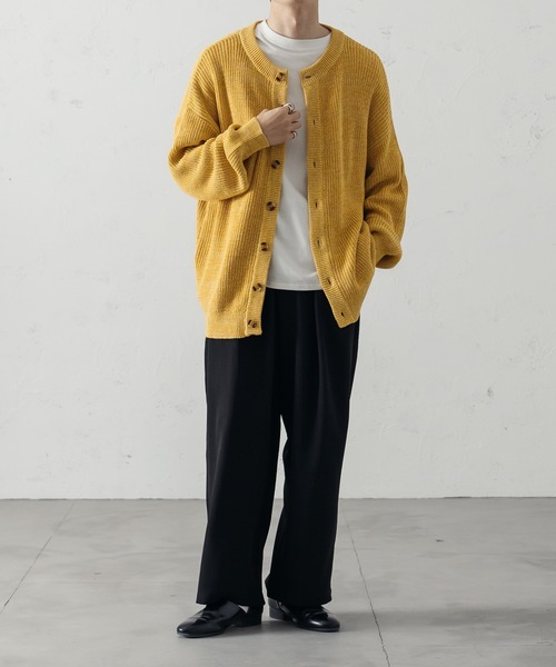 epnok(エプノック)の「CrewNeck Melange Cardigan/クルーネックメランジカーディガン(カーディガン/ボレロ・メンズ・グレー/イエロー・MEDIUM/LARGE)」の4枚目の写真