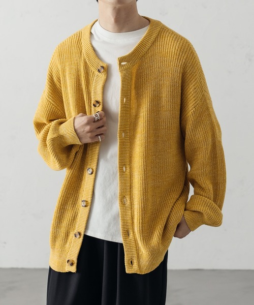 epnok(エプノック)の「CrewNeck Melange Cardigan/クルーネックメランジカーディガン(カーディガン/ボレロ・メンズ・グレー/イエロー・MEDIUM/LARGE)」の12枚目の写真