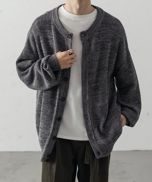 epnok(エプノック)の「CrewNeck Melange Cardigan/クルーネックメランジカーディガン(カーディガン/ボレロ・メンズ・グレー/イエロー・MEDIUM/LARGE)」の14枚目の写真