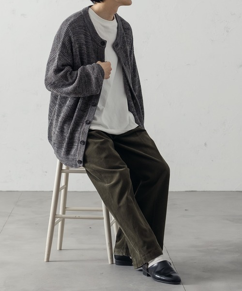 epnok(エプノック)の「CrewNeck Melange Cardigan/クルーネックメランジカーディガン(カーディガン/ボレロ・メンズ・グレー/イエロー・MEDIUM/LARGE)」の7枚目の写真