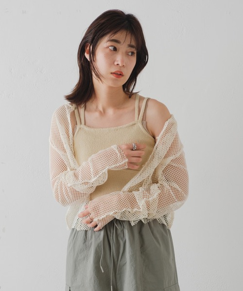 Kastane（カスタネ）の「メッシュ2WAYプルオーバー（Tシャツ/カットソー・レディース・ブルー/アイボリー/イエロー・FREE）」の16枚目の写真