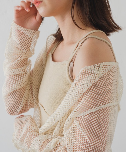 Kastane（カスタネ）の「メッシュ2WAYプルオーバー（Tシャツ/カットソー・レディース・ブルー/アイボリー/イエロー・FREE）」の6枚目の写真