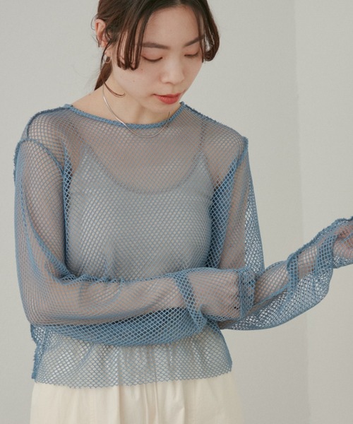 Kastane（カスタネ）の「メッシュ2WAYプルオーバー（Tシャツ/カットソー・レディース・ブルー/アイボリー/イエロー・FREE）」の20枚目の写真