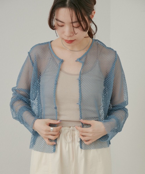 Kastane（カスタネ）の「メッシュ2WAYプルオーバー（Tシャツ/カットソー・レディース・ブルー/アイボリー/イエロー・FREE）」の5枚目の写真