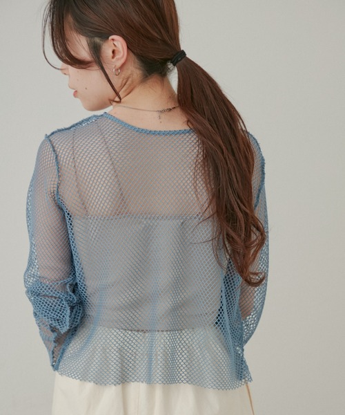 Kastane（カスタネ）の「メッシュ2WAYプルオーバー（Tシャツ/カットソー・レディース・ブルー/アイボリー/イエロー・FREE）」の7枚目の写真