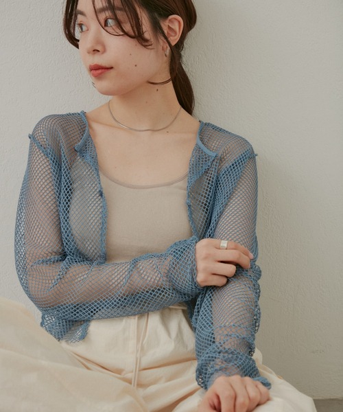 Kastane（カスタネ）の「メッシュ2WAYプルオーバー（Tシャツ/カットソー・レディース・ブルー/アイボリー/イエロー・FREE）」の15枚目の写真