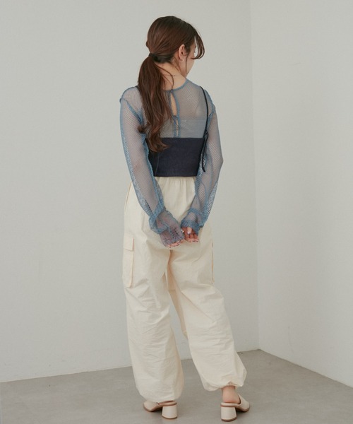 Kastane（カスタネ）の「メッシュ2WAYプルオーバー（Tシャツ/カットソー・レディース・ブルー/アイボリー/イエロー・FREE）」の21枚目の写真