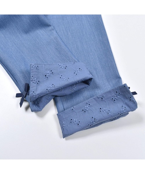 BeBe(ベベ)の「BeBe/杢ツイルレース9分丈パンツ(90~150cm)(その他パンツ・キッズ・パープル/ネイビー・130/140/150/100/110/90/120)」の15枚目の写真