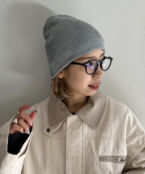 CIAOPANIC(チャオパニック)の「リブ編みニットビーニー(ニットキャップ/ビーニー・レディース・ブラック/グレー/オフホワイト/イエロー・FREE)」の4枚目の写真