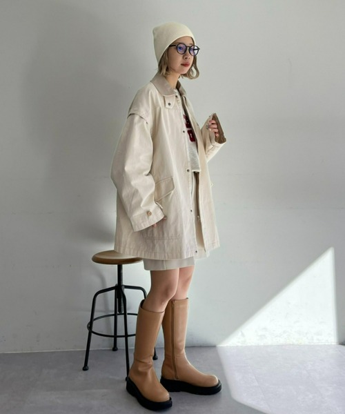 CIAOPANIC(チャオパニック)の「リブ編みニットビーニー(ニットキャップ/ビーニー・レディース・ブラック/グレー/オフホワイト/イエロー・FREE)」の7枚目の写真