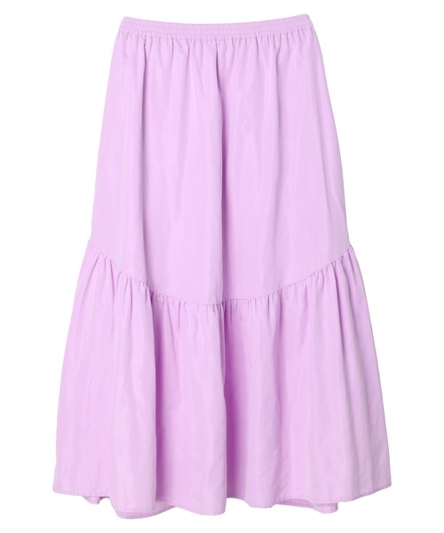 earth music&ecology（アースミュージックアンドエコロジー）の「オーバル切替ティアードスカート（スカート・レディース・ライトカーキ/ライトパープル/オフホワイト/ブラック・FREE）」の13枚目の写真