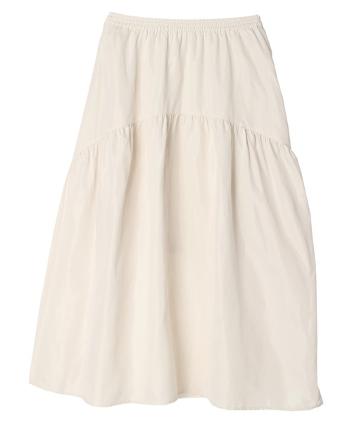 earth music&ecology（アースミュージックアンドエコロジー）の「オーバル切替ティアードスカート（スカート・レディース・ライトカーキ/ライトパープル/オフホワイト/ブラック・FREE）」の18枚目の写真