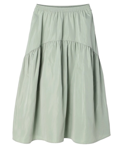 earth music&ecology（アースミュージックアンドエコロジー）の「オーバル切替ティアードスカート（スカート・レディース・ライトカーキ/ライトパープル/オフホワイト/ブラック・FREE）」の20枚目の写真