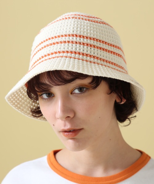 AVIREX（アヴィレックス）の「LINE TULIP HUT/ ラインチューリップハット（ハット・レディース・ホワイト系2/ブラウン・F）」の2枚目の写真