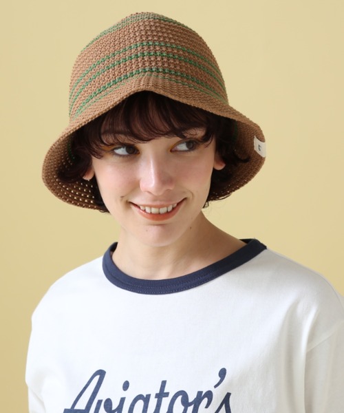 AVIREX（アヴィレックス）の「LINE TULIP HUT/ ラインチューリップハット（ハット・レディース・ホワイト系2/ブラウン・F）」の5枚目の写真