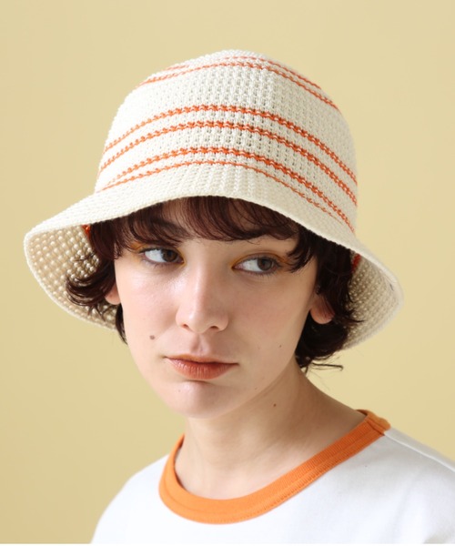 AVIREX（アヴィレックス）の「LINE TULIP HUT/ ラインチューリップハット（ハット・レディース・ホワイト系2/ブラウン・F）」の8枚目の写真