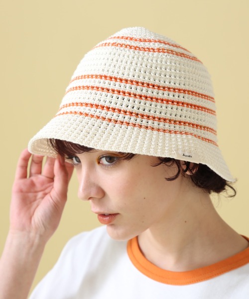 AVIREX（アヴィレックス）の「LINE TULIP HUT/ ラインチューリップハット（ハット・レディース・ホワイト系2/ブラウン・F）」の9枚目の写真