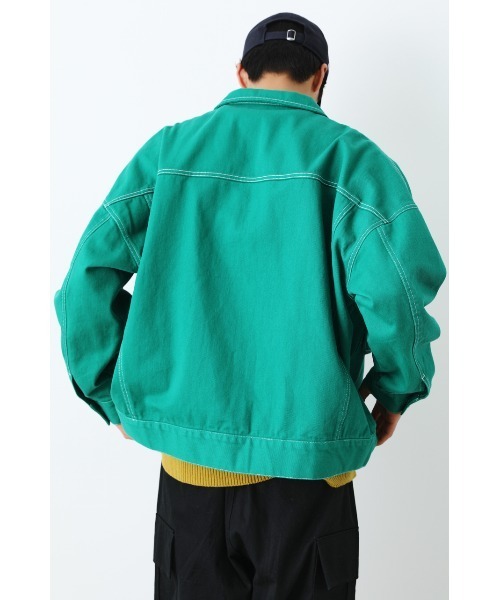 RODEO CROWNS WIDE BOWL（ロデオクラウンズワイドボウル）の「カラールーズGジャン（デニムジャケット・メンズ・ブルー/グリーン/ピンク・LARGE/MEDIUM）」の9枚目の写真