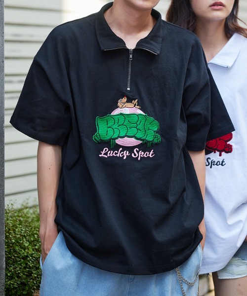 SPINNS（スピンズ）の「【ビッグシルエット】BREAKロゴ ハーフジップT