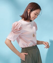 シルケットスムース ツイストタックスリーブトップス