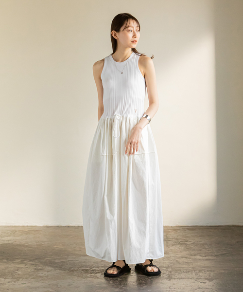 Noble（ノーブル）の「【VENIT】RANDOM RIB×RECYCLED NYLONワンピース  