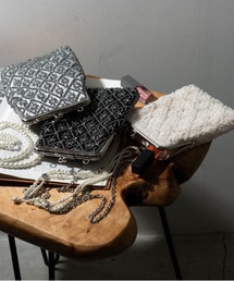 【Cupid Heart】結婚式バッグ　ビーズ刺繍がま口サコッシュバッグ