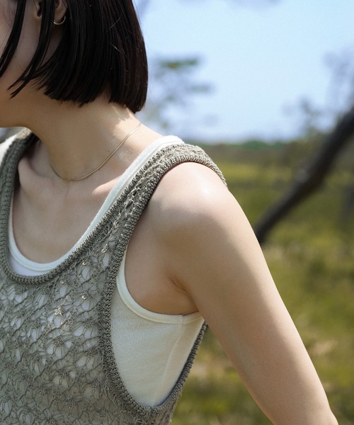 select MOCA(セレクトモカ)の「透かし編みフリンジレイヤードワンピース(ワンピース・レディース・アイボリー/カーキ/ブラック・FREE)」の7枚目の写真