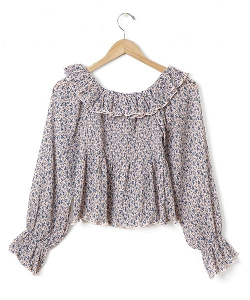 flower（フラワー）の「シャーリングブルームブラウス（シャツ/ブラウス・レディース・ピンク/ホワイト・FREE）」の17枚目の写真