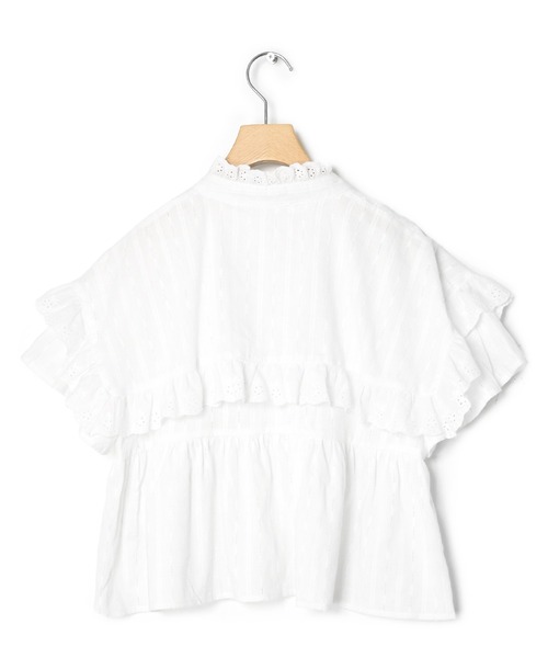 w closet（ダブルクローゼット）の「スタンドカラーコットンフリルブラウス（シャツ/ブラウス・レディース・オフホワイト/ミント/ブラック/オレンジ・FREE）」の6枚目の写真