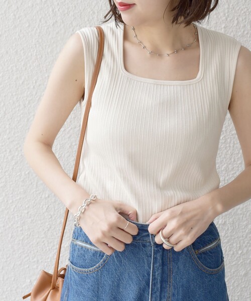 2WAY スクエアネック タンクトップ 24SS ◇（タンクトップ