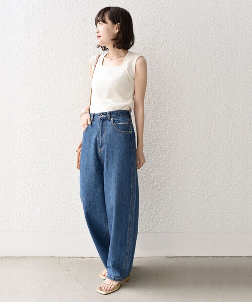 SHIPS(シップス)の「* 2WAY スクエアネック タンクトップ 24SS ◇(タンクトップ・レディース・ライトグリーン/ダークグレー/ベージュ系/オフホワイト/コバルトブルー・ONE SIZE)」の6枚目の写真