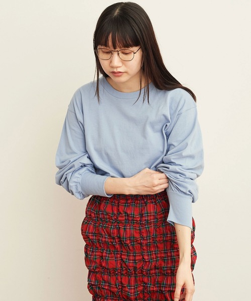 fig Ｌondon（フィグロンドン）の「puff LON T（Tシャツ/カットソー・レディース・チャコールグレー/サックスブルー/ホワイト/ミント・FREE）」の7枚目の写真