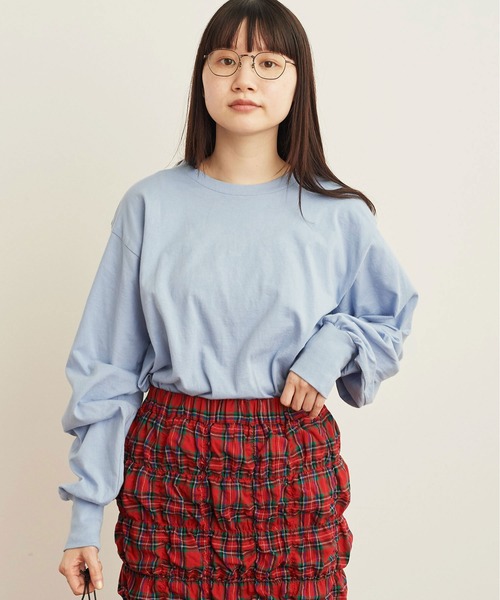 fig Ｌondon（フィグロンドン）の「puff LON T（Tシャツ/カットソー・レディース・チャコールグレー/サックスブルー/ホワイト/ミント・FREE）」の6枚目の写真