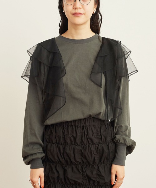 fig Ｌondon（フィグロンドン）の「puff LON T（Tシャツ/カットソー・レディース・チャコールグレー/サックスブルー/ホワイト/ミント・FREE）」の12枚目の写真