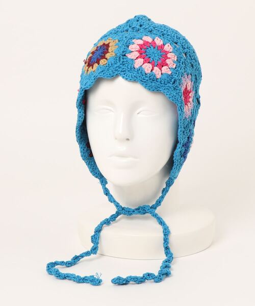 カラフル　ニット帽　ニットキャップ　帽子　ビーニー　手編み AsRiRe ニット帽 ニットキャップ 24aw かぎ針編み カラフル