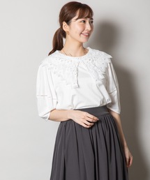 ELVENCE DEUX | レースエリＴシャツ(Tシャツ/カットソー)