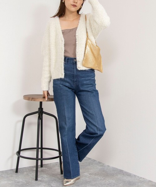 Rie Miller（リエミラー）の「センタープレスハイウエストデニム（デニムパンツ・レディース・インディゴブルー・XS/S/M/L）」の15枚目の写真