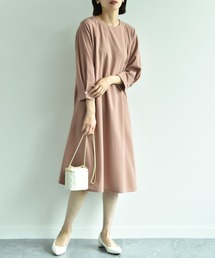 カットジョーゼッバックプリーツワンピース