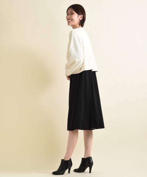 INTERPLANET（インタープラネット）の「カットジョーゼッバックプリーツワンピース（ワンピース・レディース・ピンク/ブラック/グレイッシュベージュ・FREE）」の14枚目の写真