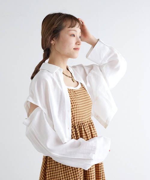 w closet（ダブルクローゼット）の「【2WAY】シアークロップドシャツ