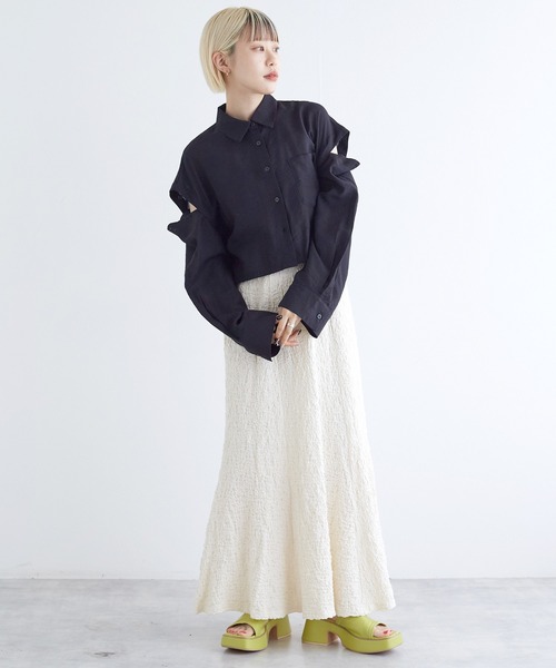 w closet（ダブルクローゼット）の「【2WAY】シアークロップドシャツ