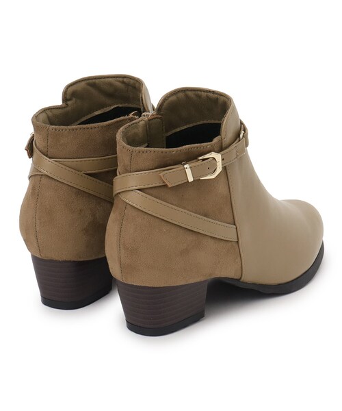 SHOO・LA・RUE（シューラルー）の「◆配色ショートブーツ（ブーツ・レディース・ベージュ/ブラック・35/45）」の6枚目の写真