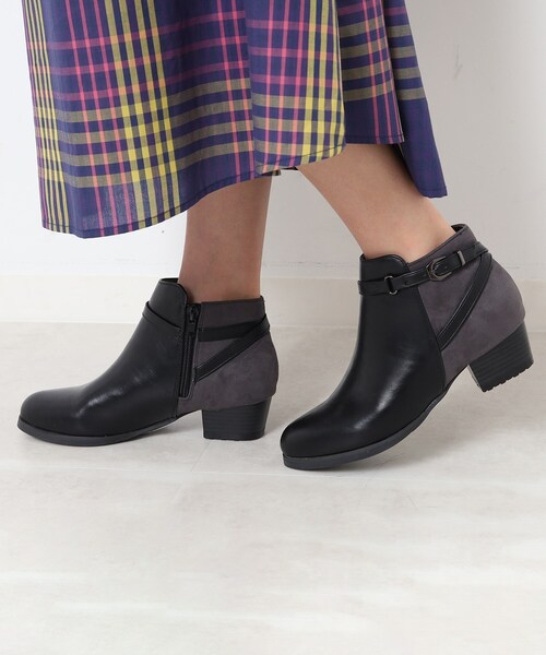 SHOO・LA・RUE（シューラルー）の「◆配色ショートブーツ（ブーツ・レディース・ベージュ/ブラック・35/45）」の11枚目の写真