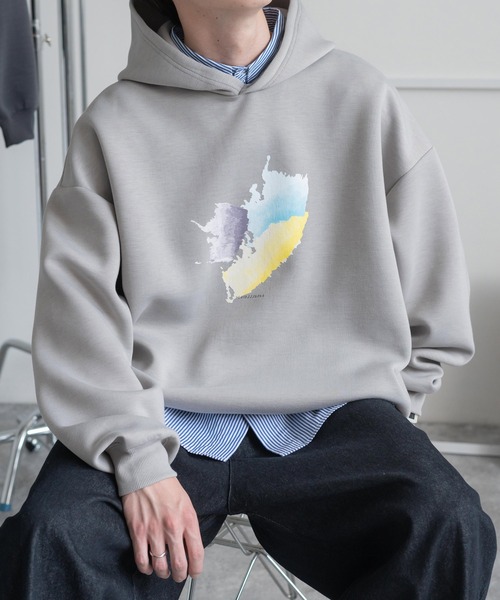 Rocky Monroe(ロッキーモンロー)の「オーバーサイズ ダンボールニット プリント プルオーバーパーカー(パーカー・メンズ・ホワイト/グレー/チャコール/ブラウン・M/XL/L)」の17枚目の写真