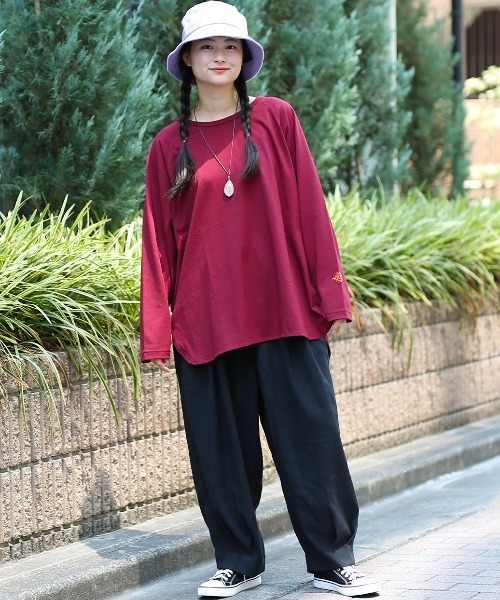 チチカカ(チチカカ)の「ピーチスキンエッグタックパンツ【大きいサイズ】(その他パンツ・レディース・マスタード/ブラウン/ブルーグリーン/ブラック・3L)」の5枚目の写真